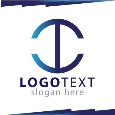 T harfi daire Logo şablonu