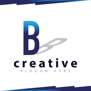 B harfi ile gölge Logo şablonu