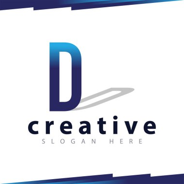D harfi ile gölge Logo şablonu