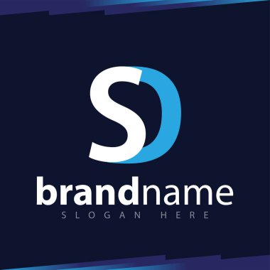 SD ilk harf Logo vektör şablonu