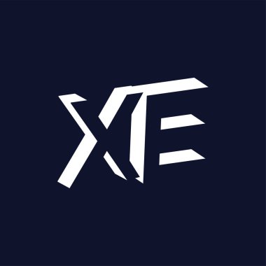 Negatif alan vektör şablon XE ilk harf logo