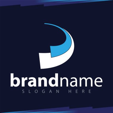 D soyut mektup Logo şablonu