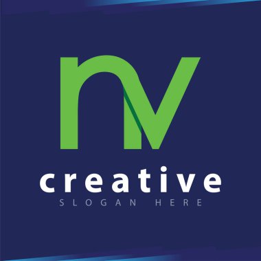 n v ilk mektup Logo vektör şablonu