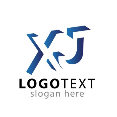 Negatif alan vektör şablon VJ ilk harf logo