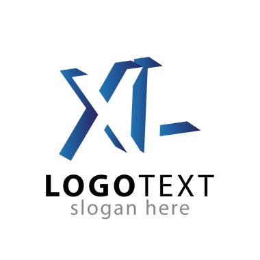 Negatif alan vektör şablon XL ilk harf logo