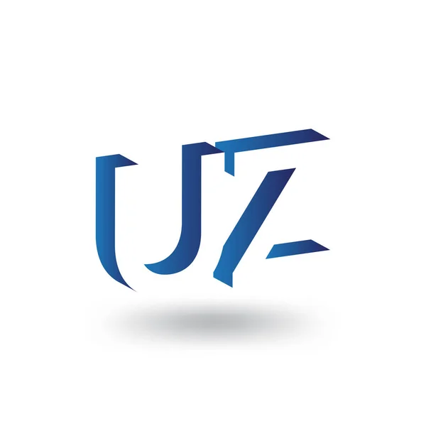 Logo Lettre initiale UZ dans un modèle vectoriel d'espace négatif — Image vectorielle