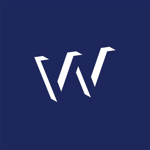 Logotipo de letra inicial VV o W en la plantilla de vector de espacio negativo — Vector de stock