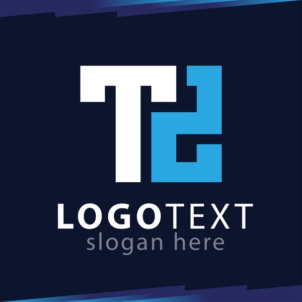 T twee logo eerste letters — Stockvector
