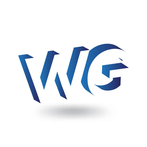 W G Inicial Letra logo en plantilla de vector de espacio negativo — Archivo Imágenes Vectoriales