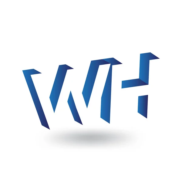 WH Inicial Letra logotipo en plantilla de vector de espacio negativo — Vector de stock