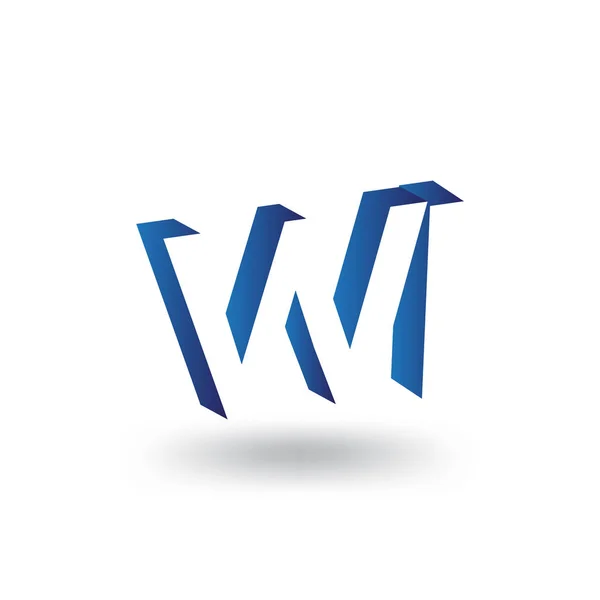 WI Carta Inicial logotipo en plantilla de vector de espacio negativo — Vector de stock