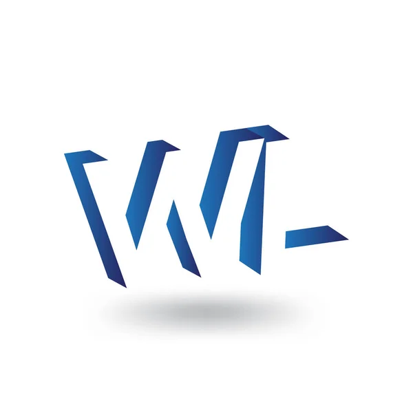 W L Inicial Letra logotipo en plantilla de vector de espacio negativo — Vector de stock