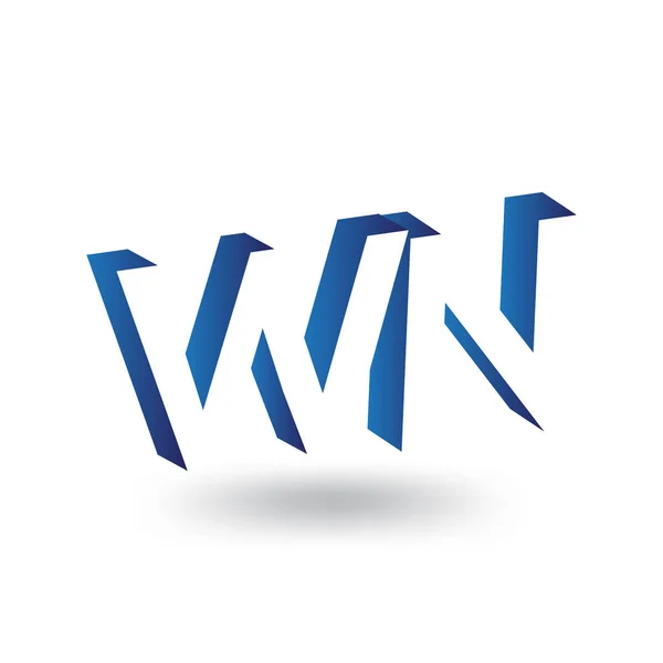 W N Inicial Letra logo en plantilla de vector de espacio negativo — Vector de stock