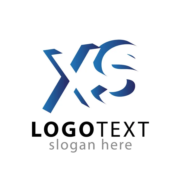 Počáteční písmeno XS logo v negativní prostor vector šablony — Stockový vektor