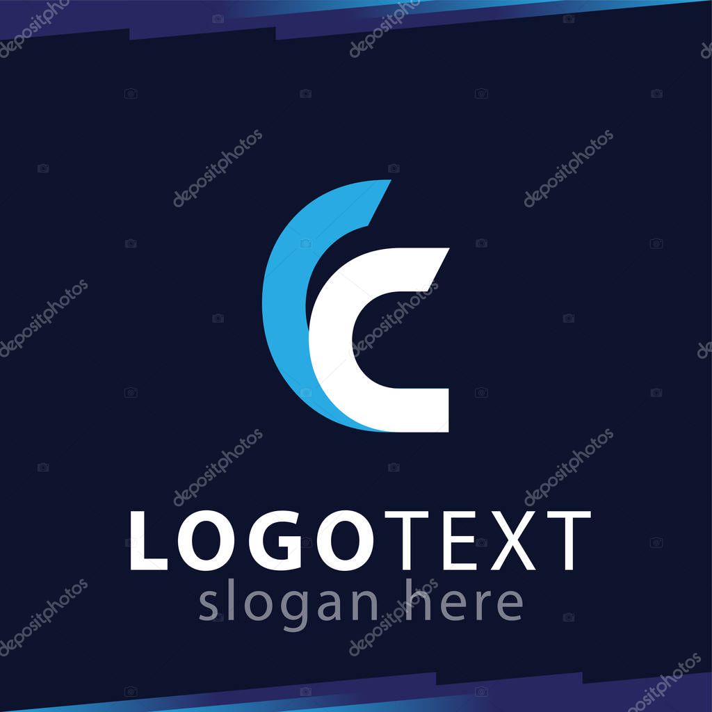 Cc Initial Letter Logo Vector Template