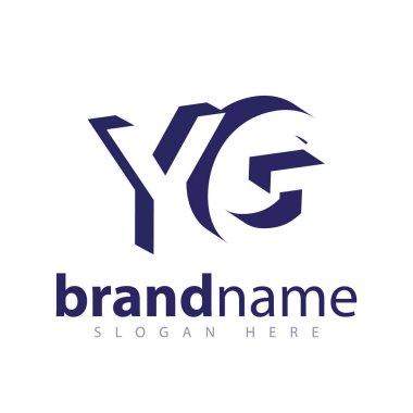 Negatif alan vektör şablon YG ilk harf logo
