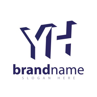 Negatif alan vektör şablonu Y H ilk harf logo