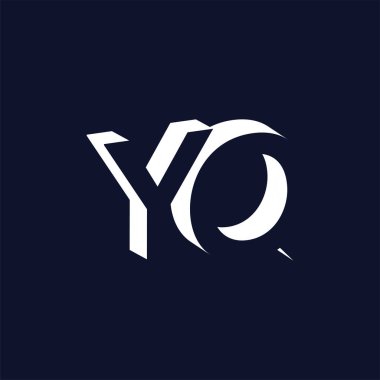 Negatif alan vektör şablonu Y Q ilk harf logo
