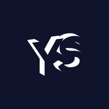 YS ilk harf logo negatif boşluk vektör şablonu