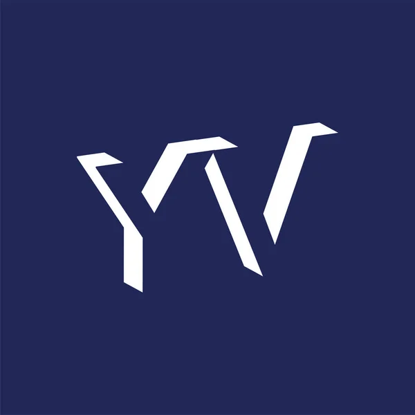 Negatif alan vektör şablonu Y V ilk harf logo — Stok Vektör