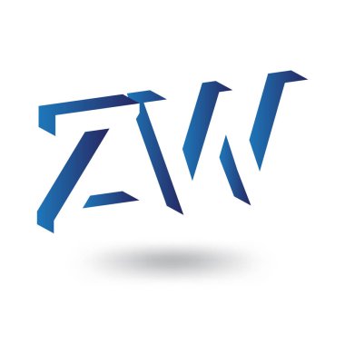 Negatif alan vektör şablon Z W ilk harf logo