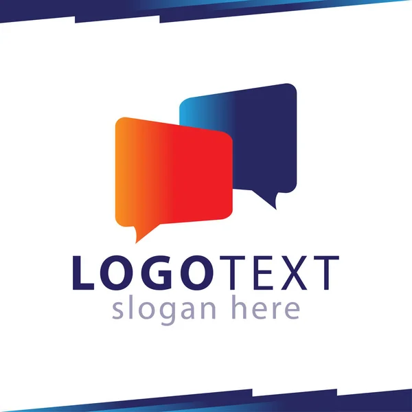 Vierkante talk of chat of bericht logo sjabloon — Stockvector