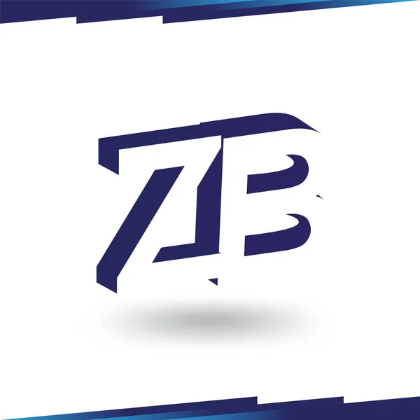 Z b Anfangsbuchstabe Logo in negativer Leerzeichen-Vektorvorlage — Stockvektor