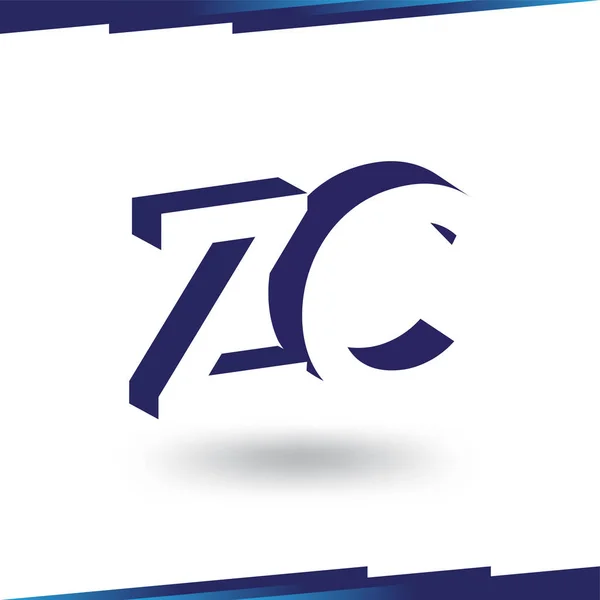 Z C Initial Letter logo in negative space vector template — Stock Vector