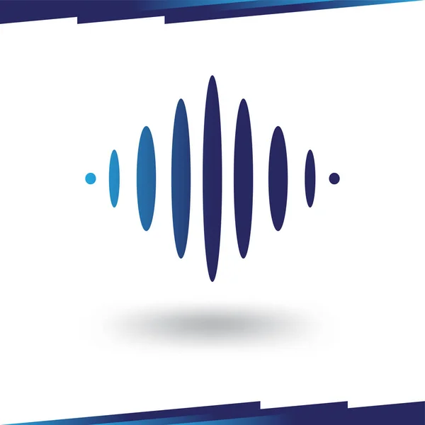 Modelo de logotipo de música de onda sonora — Vetor de Stock