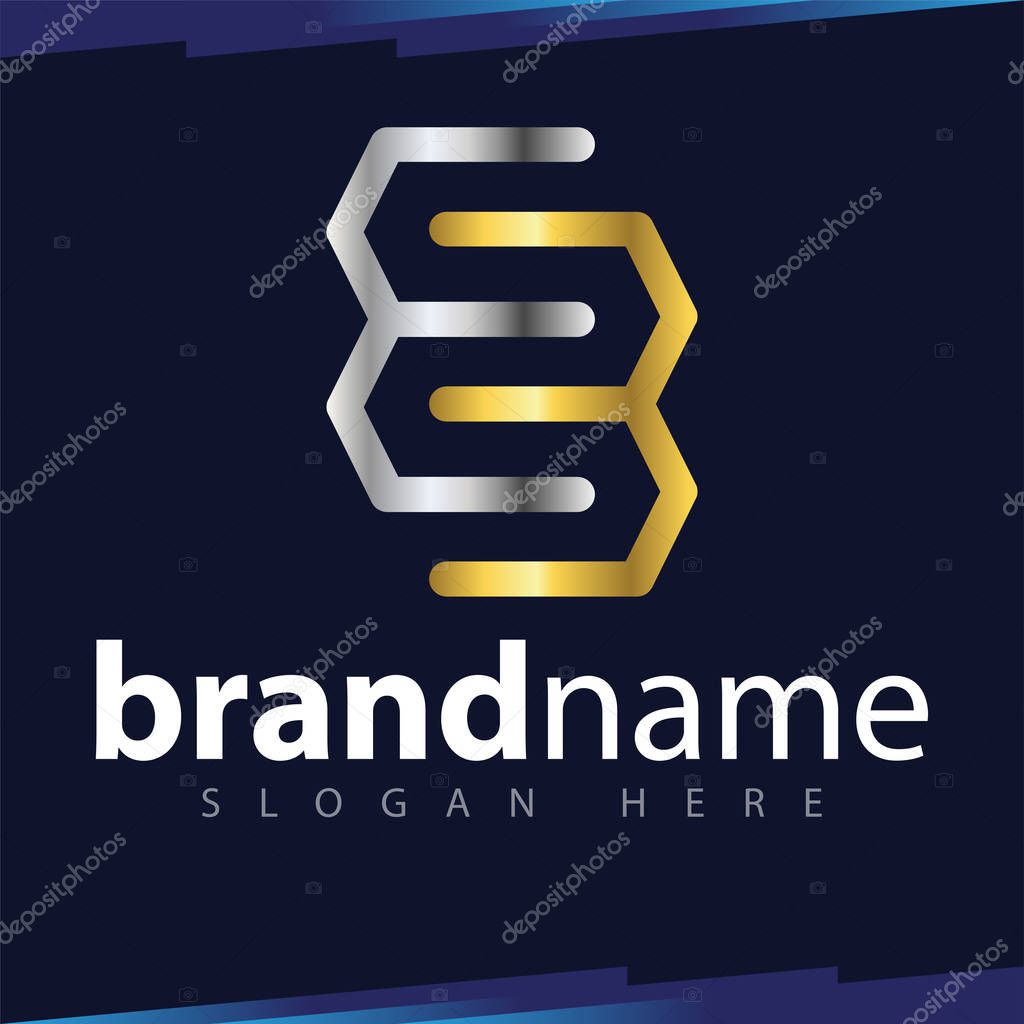 E B Initial Letter Logo Vector Template