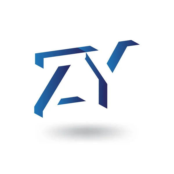 Логотип початкової літери Z Y у від'ємному просторі Векторний шаблон — стоковий вектор