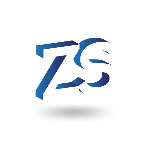 負の空間ベクトル テンプレートで Zs 頭文字ロゴ — ストックベクタ