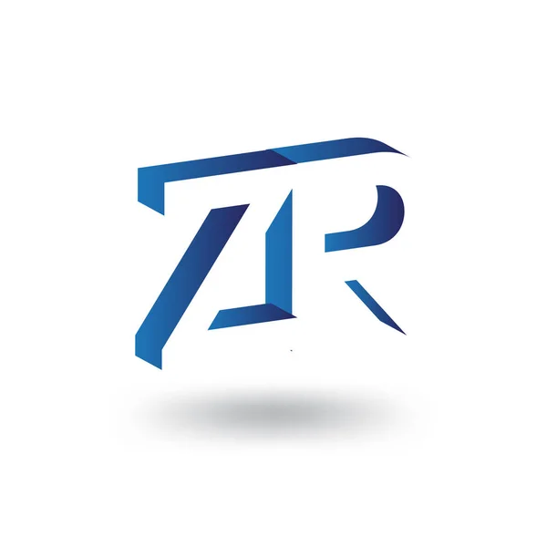 Eerste brief van Z R-logo in negatieve ruimte vector sjabloon — Stockvector