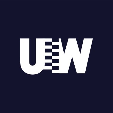 Zip Logo Vektörlü U W İlk Harf