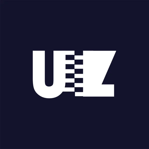 U Z L Початкова літера з логотипом Zip Вектор — стоковий вектор