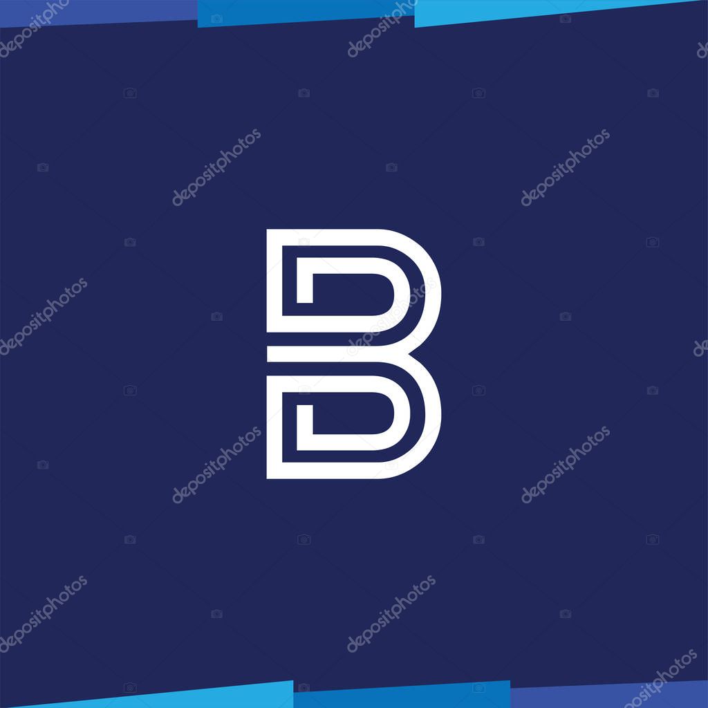 B Letter Line logo vector template