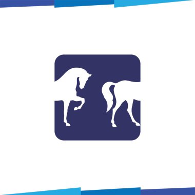 Kare negatif uzayda at Logo vektörü