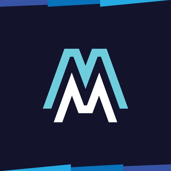 Вектор логотипа MM Initial Letter Line — стоковый вектор
