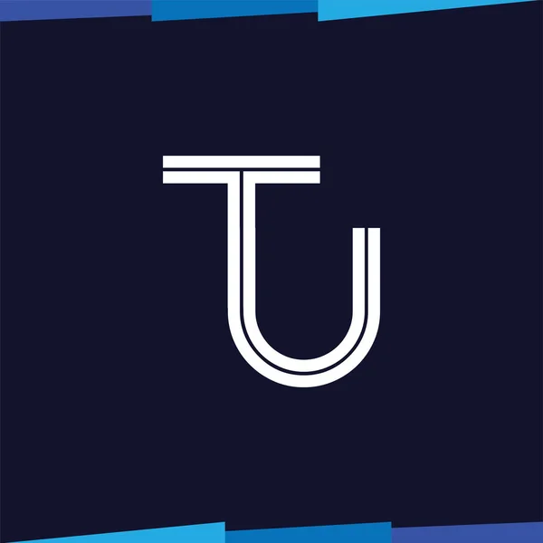 Tu İlk Harf Satırı Logo Vektörü — Stok Vektör