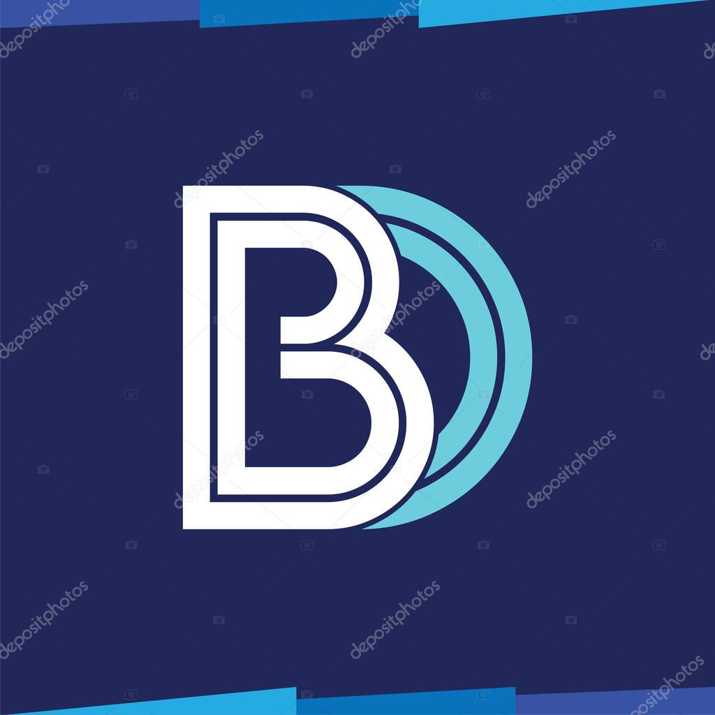 B D Initial Letter Line logo vector template