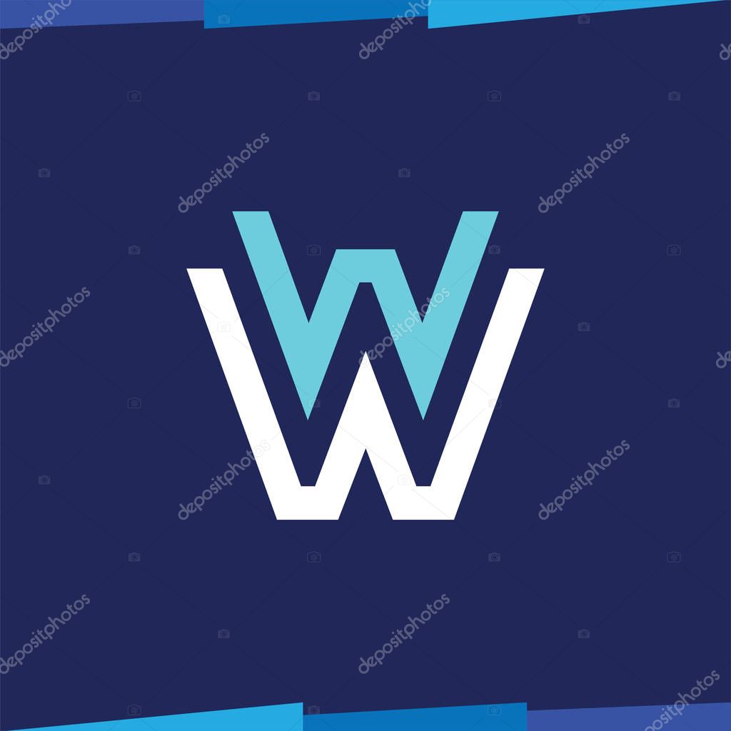 WW Initial Letter Line Logo Vector