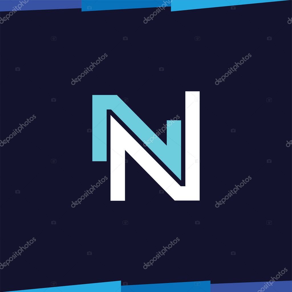 NN Initial Letter Line Logo Vector