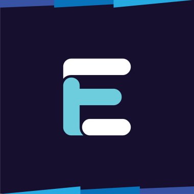 E mektup logo simge vektör şablonu