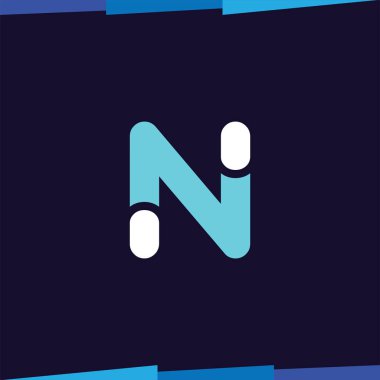 N mektup logo simge vektör şablonu