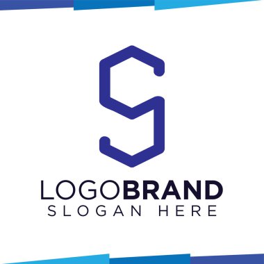 S Harfi altıgen Logo Simge Vektör şablonu, ev logosu
