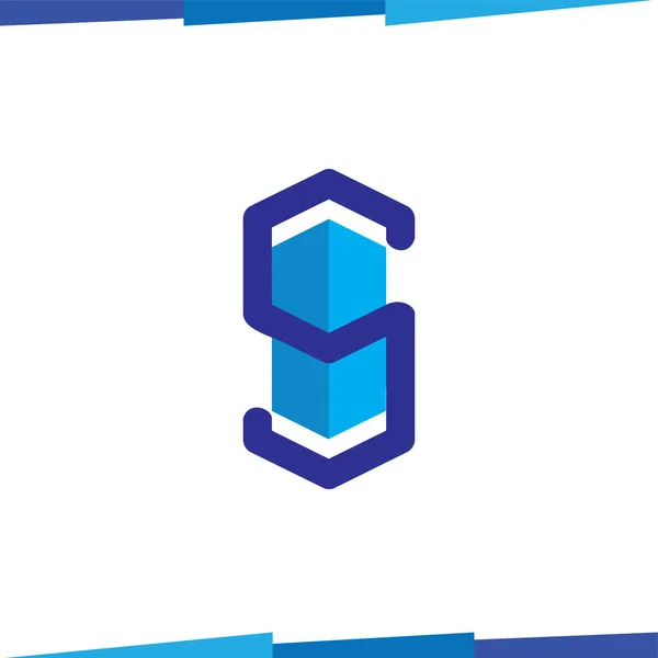 S letter hexagonal logo icon vektorvorlage, home logo — Stockvektor