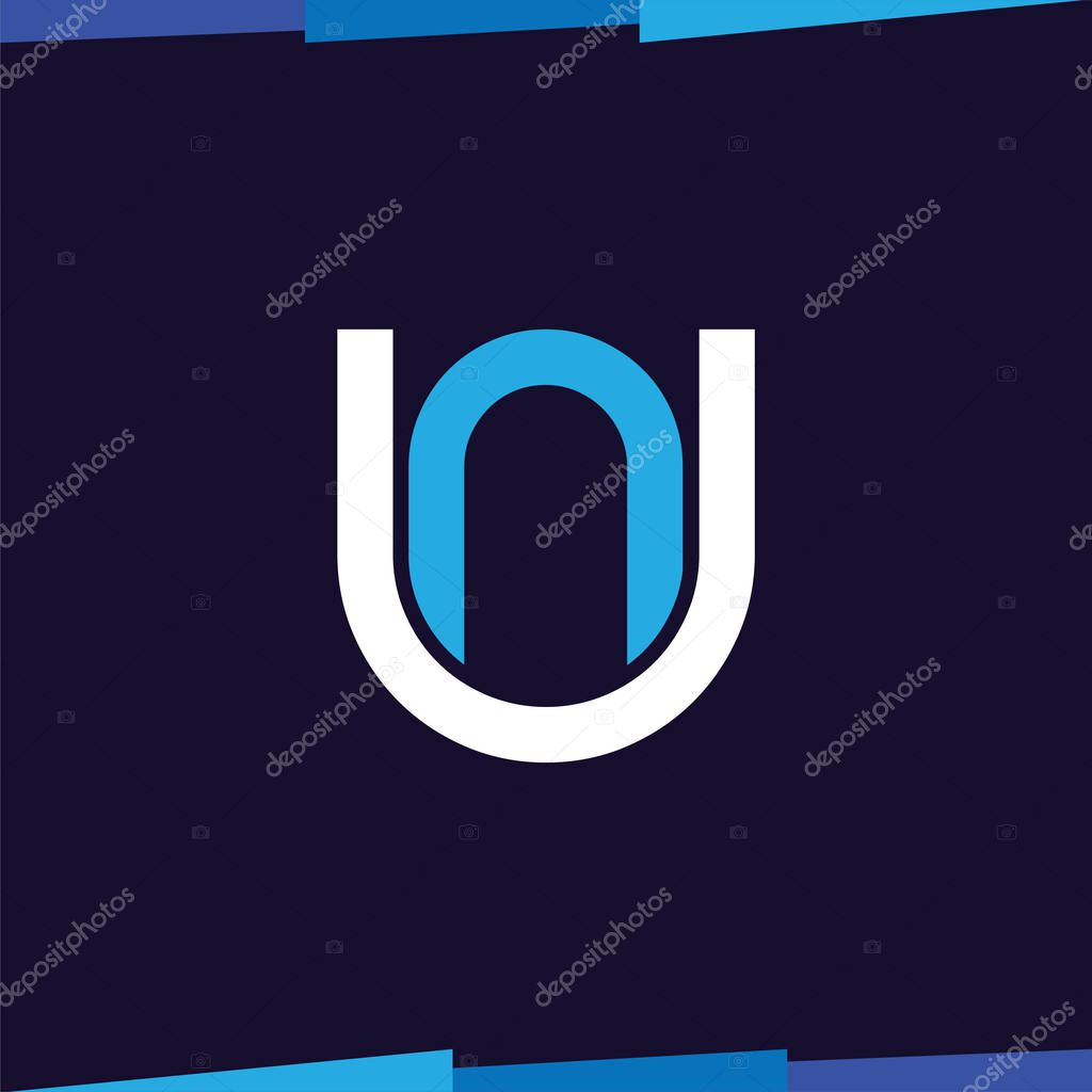 UN Initial Letter Logo Icon Vector template