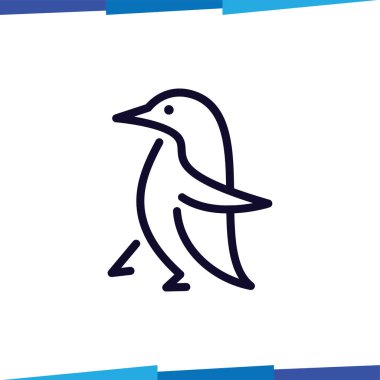 Line Penguin logo vektör şablonu