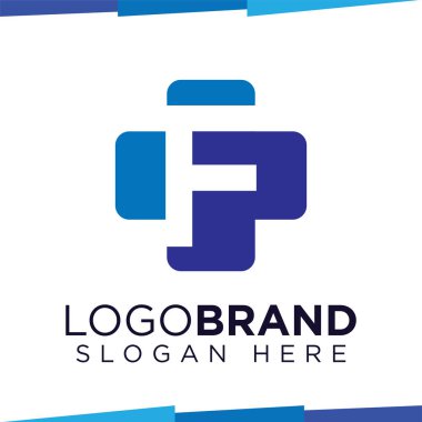 F İlk Harfi Tıbbi logo şablonu çapraz
