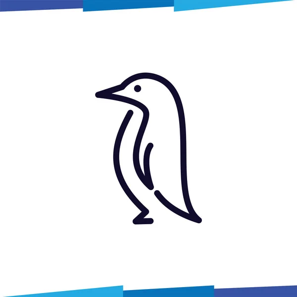 Línea Penguin logo vector plantilla — Vector de stock